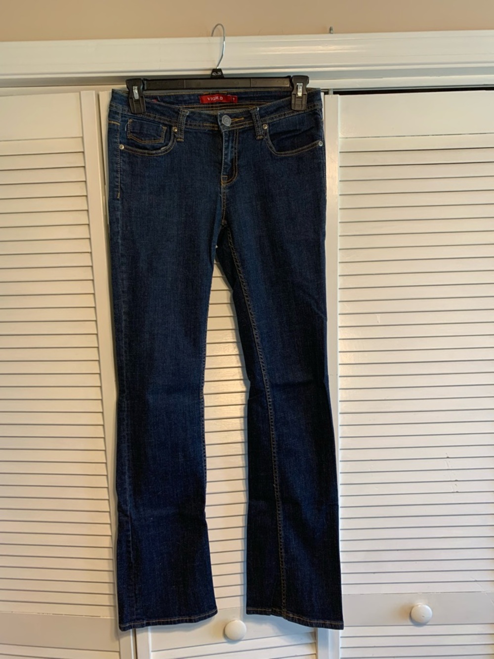 Dark Blue Bootcut Jeans - Mid-rise - Extra Tall 35” Long Inseam